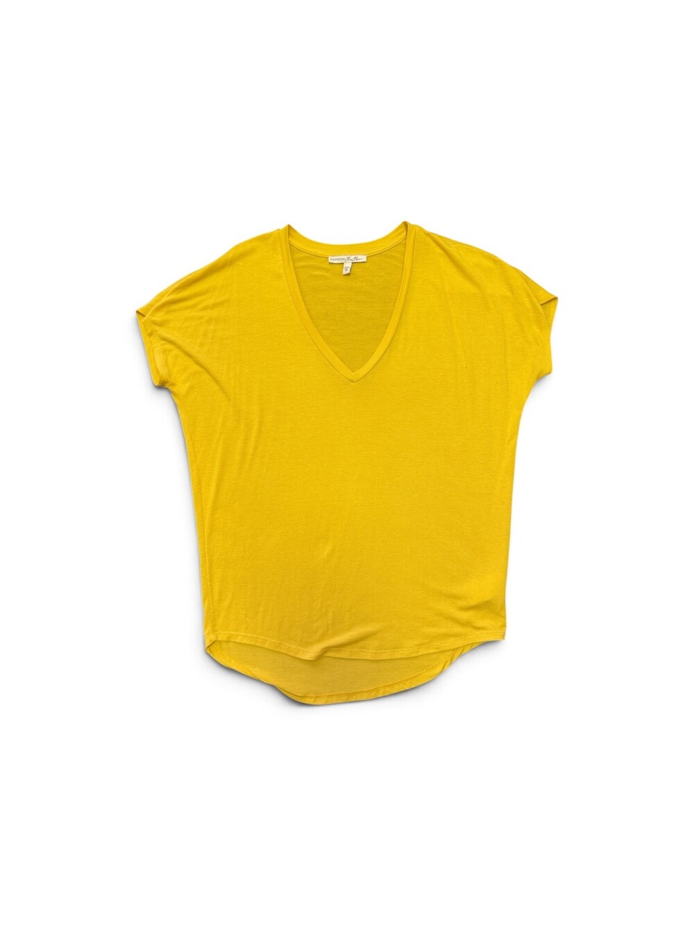 Express One Eleven V-neck Top XS Yellow